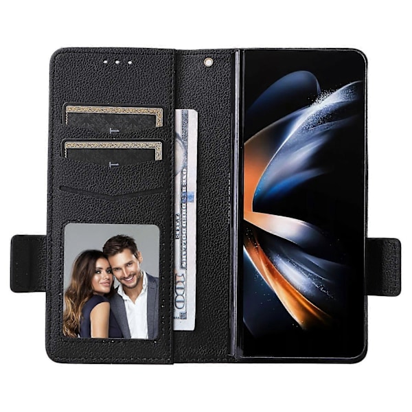Plånboksfodral för Samsung Galaxy Z Fold5 5G TPU+Läder Flipfodral med Rem