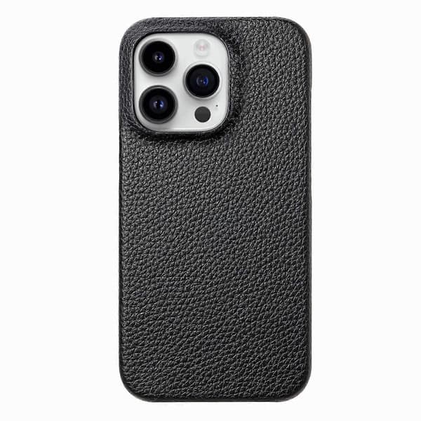 Y1 Deksel til iPhone 16 Pro Max Støtsikker Litchi Tekstur Lær+PC Telefondeksel- Multicolor Black