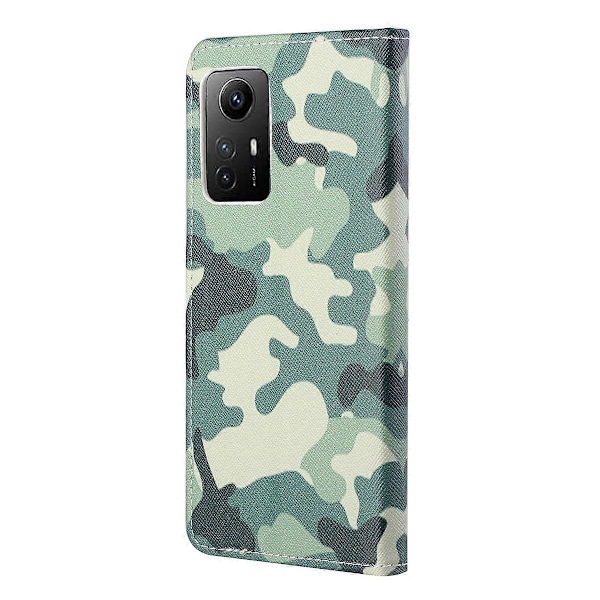 Xiaomi Redmi Note 12S 4G -puhelimelle kuvioitu nahkainen suojakotelo lompakolla ja jalustalla Multicolor Style A