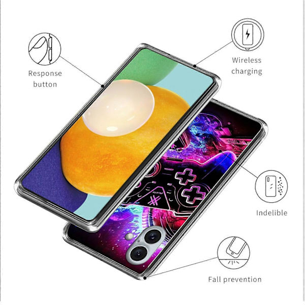 Skal för iPhone 16 Plus IMD Mönster Tryckt Stötsäkert TPU Telefonskal Multicolor Game Controller