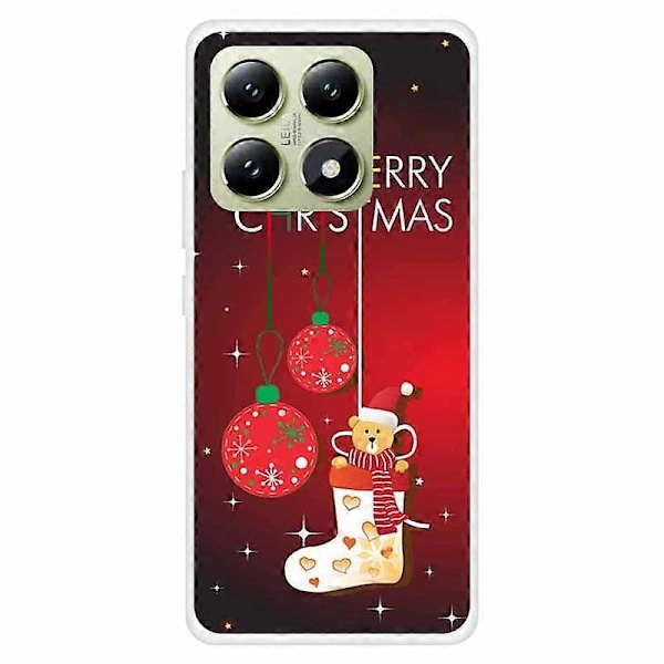 Skal till Xiaomi 14T Festligt Julmönster TPU Skyddande Mobilskal Multicolor Stocking