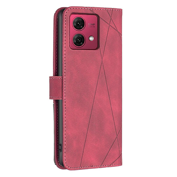 Til Motorola Moto G84 5g Etui Wallet Telefon Cover Stødsikkert PU Læder Shell Red