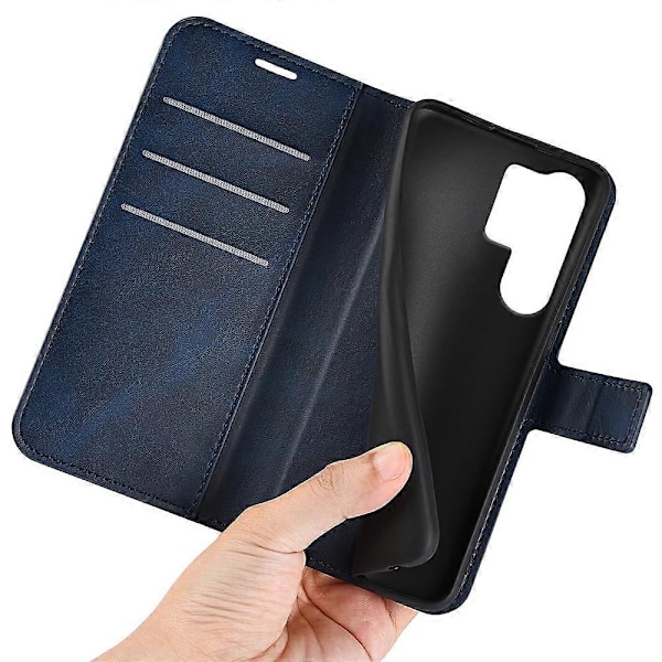 Til Samsung Galaxy S25 Ultra Stand Case Anti-Scratch Kalvetekstur Læder Telefon Cover Multicolor Style E