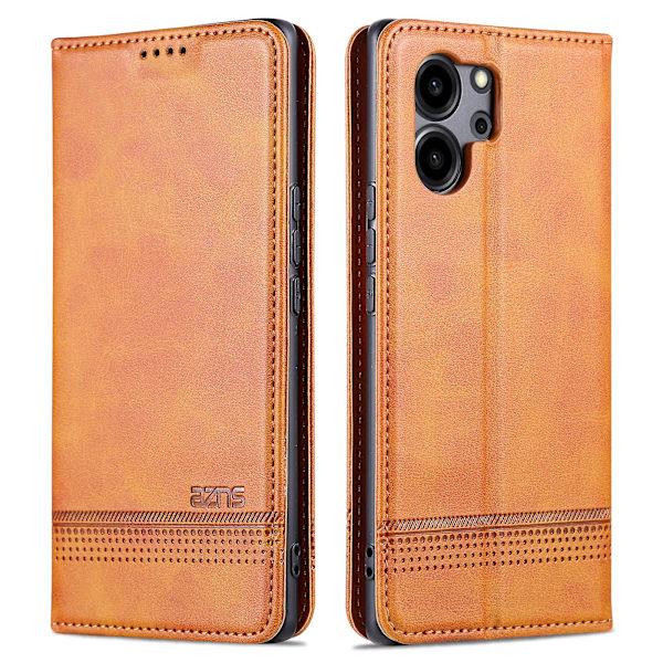 Azns For Honor 80 Se 5g PU-nahkalompakkokotelo Käännettävä Foliojalusta Magneettinen Itsekiinnittyvä Suojakuori Brown