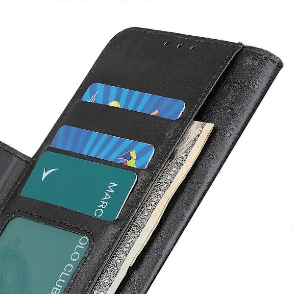 För iPhone 15 Kohudstruktur Fullständigt Skydd Skal PU Läder Plånboksställ Mobiltelefonfodral Multicolor Style A