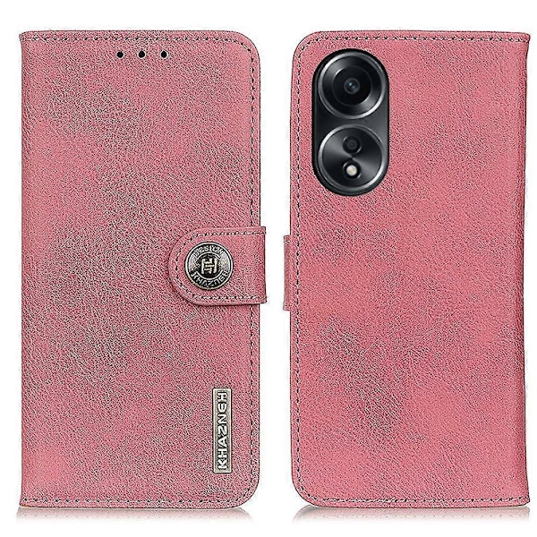 KHAZNEH Stöttåligt fodral i kohudtextur för Oppo A78 4G, PU-läder, ställ, plånboksfodral Multicolor Style B