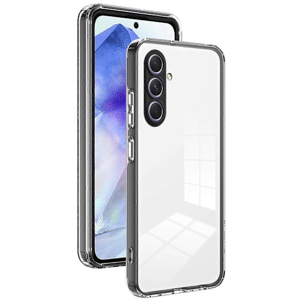 For Samsung Galaxy A55 5G Gjennomsiktig Deksel Støtsikker TPU+PC Telefon Shell Multicolor Style B