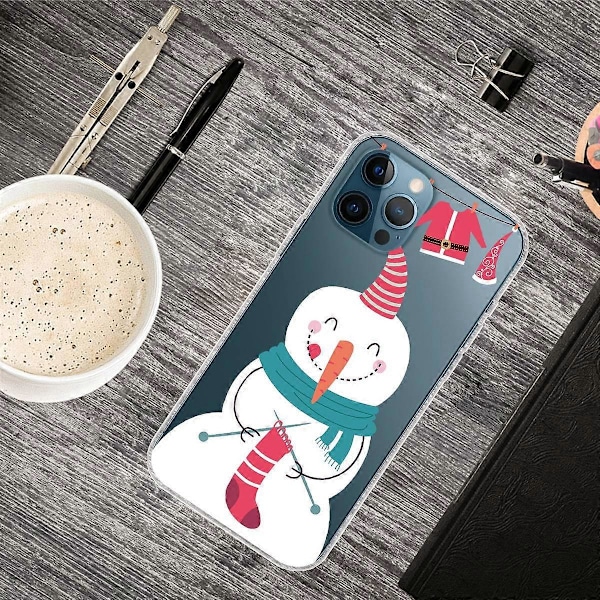 iPhone 16 Pro -kuori, jouluaiheinen pehmeä TPU-puhelinkuori - Orava Multicolor Snowman Knits Sock
