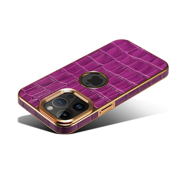 Crocodile Texture Case För Iphone 12 Pro Max Pc+tpu Galvaniserad cover Purple