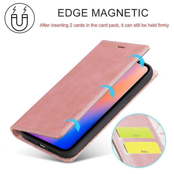 LC.IMEEKE LC Stærk Magnetisk Serie Wallet Stand Design Stødsikkert PU Læder Telefon Cover Multicolor Style D