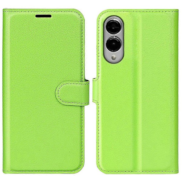 För Samsung Galaxy S25 Edge Fodral Litchi Textur Stötsäkert Läder Plånboks Telefonfodral Multicolor Green
