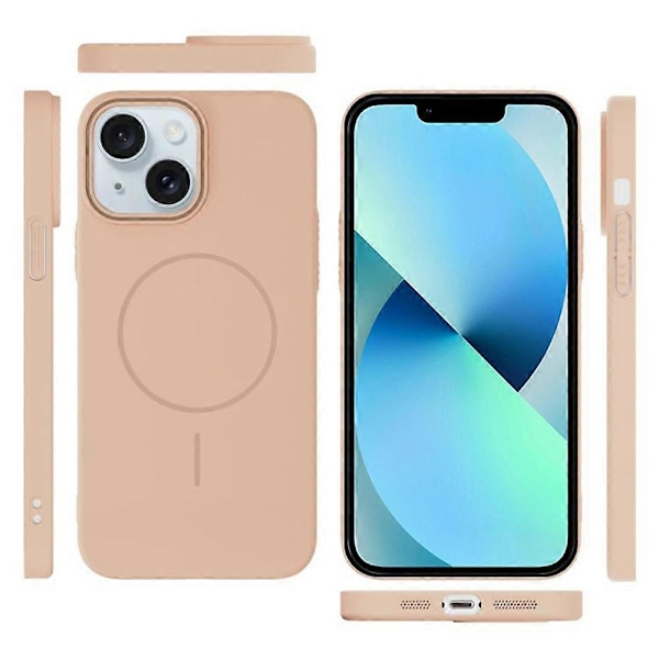 Til iPhone 13 Cover Kompatibelt med MagSafe Slankt PC Telefon Bagcover Multicolor Desert Gold