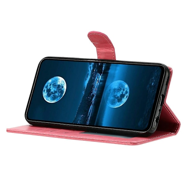 Samsung Galaxy A05 4G Nahkainen Puhelinkotelo Lompakko Jalusta Suojus Kätevällä Hihnalla - Vihreä Multicolor Pink