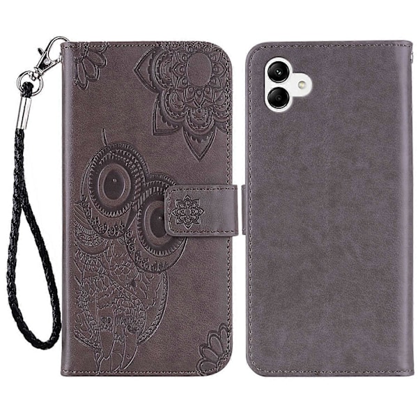 Til Samsung Galaxy A05 4G Etui Ugle Præget PU Læder Anti-drop Telefon Wallet Cover Multicolor Style E