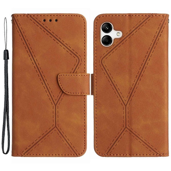 Til Samsung Galaxy A05 4G Etui PU Læder Præget Linje Telefon Stand Cover Multicolor Style E