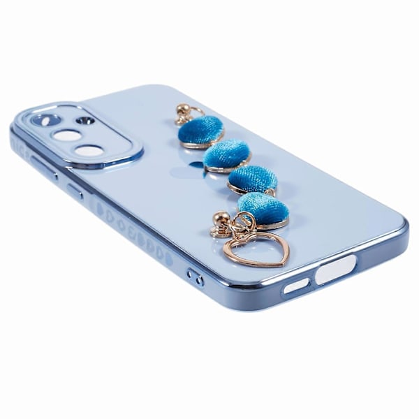 For Samsung Galaxy A34 5G Slim Case Elektroplettering Myk TPU Telefondeksel med Stropp Multicolor Style C