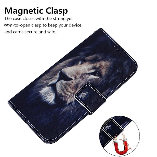 Til Xiaomi Redmi 13C 4G/13C 5G/Poco C65 4G/Poco M6 5G/13R 5G Etui PU Læder Wallet Stand Cover Multicolor Lion