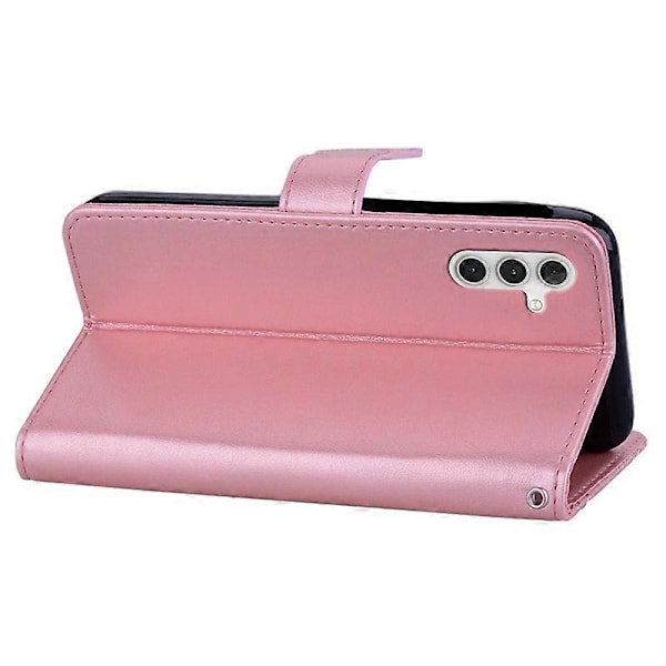 Til Samsung Galaxy S23 FE Cover Ugle Blomst Præget Rhinestone Læder Telefon Stand Cover Multicolor Style B
