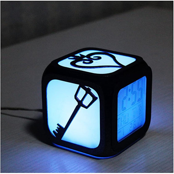Kingdom Hearts Creative 3d Stereo Led Liten Väckarklocka Barnrum Sovrum Led Nattljus Elektronisk Klocka Sängklocka-usb-laddning