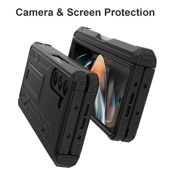 GW30 Telefonfodral med Ställ för Samsung Galaxy Z Fold5 5G Hårt PC Skyddsfodral med Pennhållare Multicolor Style A