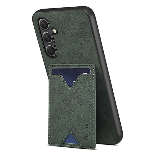 DENIOR Samsung Galaxy A34 5G PU-nahkapäällysteinen TPU-kotelo, jossa on jalusta ja korttipidike, takakuori Multicolor Style D