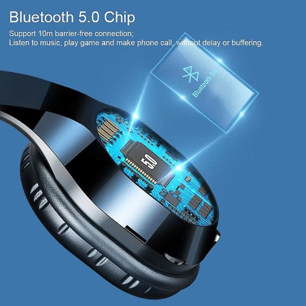 Sammenleggbart Stereo Headset For Bluetooth 5.0 Støtte