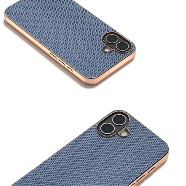 iPhone 16 Plus -kotelo, galvanointi puhelinkuori, hiilikuitukuvioitu PU+TPU-suojakotelo Multicolor Style E