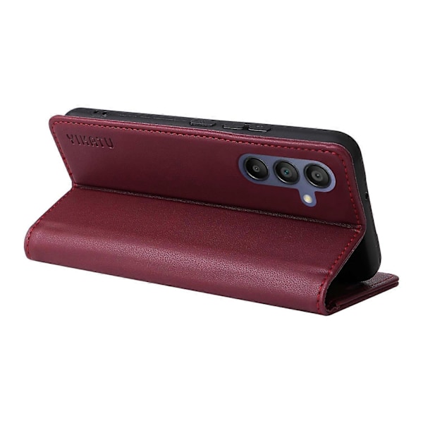 YIKATU YK-001 Fodral för Samsung Galaxy A26 5G/A16 4G Ställ Läder Telefonskal Stark Stängning Multicolor Wine Red