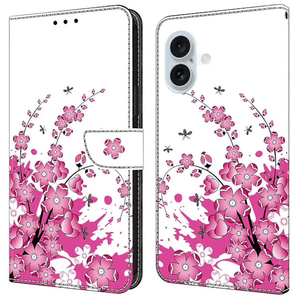 iPhone 16 Plus -kotelo PU-nahkainen lompakkokotelo seisontatoiminnolla Multicolor Style L
