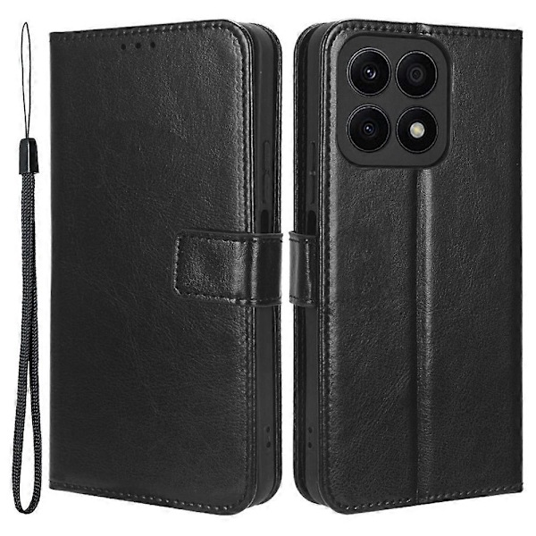 Honor X8a 4G PU-nahkakotelo, lompakko, Crazy Horse -kuvio, jalustallinen läppäkotelo Multicolor Style C