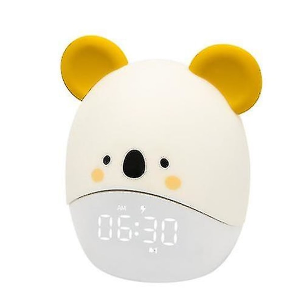 Tecknad djur LED Smart Väckarklocka Mini Sovlampa vid sängkanten (koalabjörn)