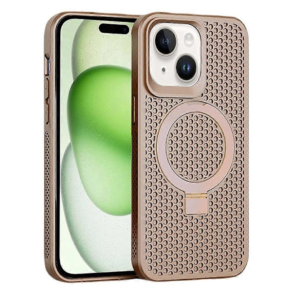 iPhone 15 Magneettinen Puhelinkotelo Kumipinnoitettu TPU Lämmönpoisto Jalustalla Multicolor Style F