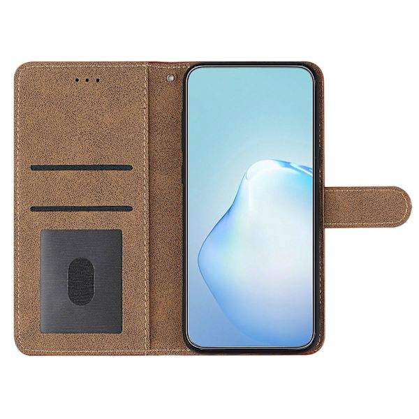 För Xiaomi Redmi 10a Phone Case Skin-touch Feeling Retro Pu Läder Sylinje Dekor Cover Red