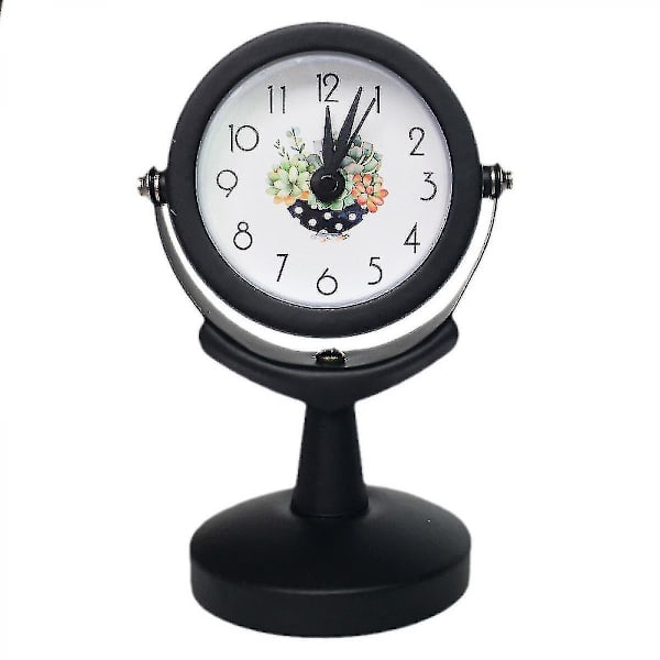 Radio Alarm RF Ur Analog Alarm Bord Lydløst Vækkeur - Sort, 6 X 9,5 Cm