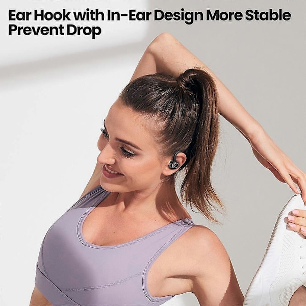 TOOCKI V90 Bluetooth-kompatibla Hörlurar Öronkrok Digital Display Trådlöst Headset