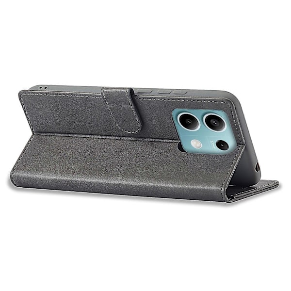 LC.IMEEKE Etui til Xiaomi Redmi Note 13 Pro 5G/Poco X6 5G, tegnebog, stativ, kalveskinds tekstur læder telefoncover Multicolor Grey