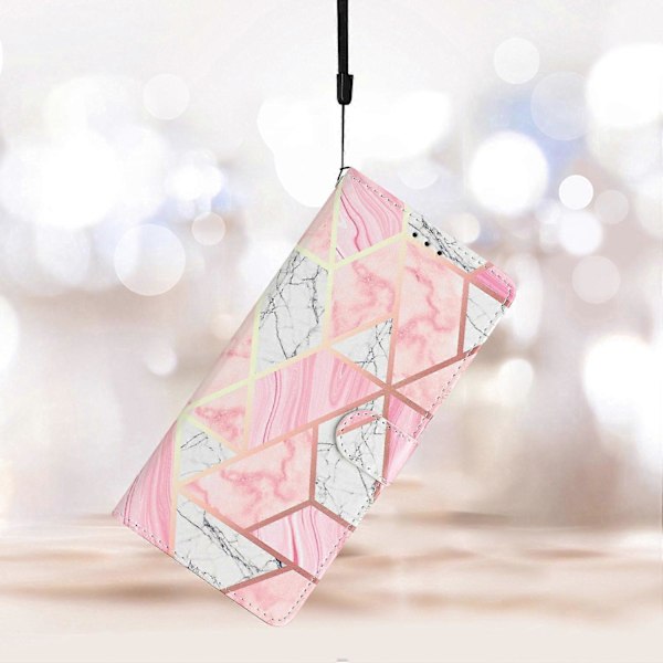 PU læder telefoncover med pung, stativ og mønsterprint til Samsung Galaxy S23 FE med rem Multicolor Style F