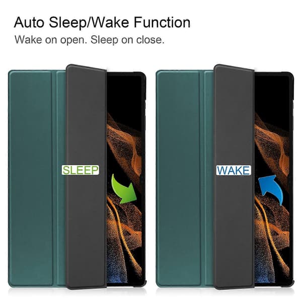 Til Samsung Galaxy Tab S9 Ultra Tablet Case PU Læder Tri-fold Stand Smart Cover Multicolor Style D
