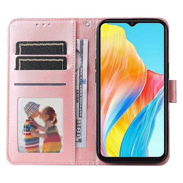 För Oppo A38 4G Fodral Plånbok Slim-Fit PU Läder Magnetiskt Telefonskal Multicolor Style E