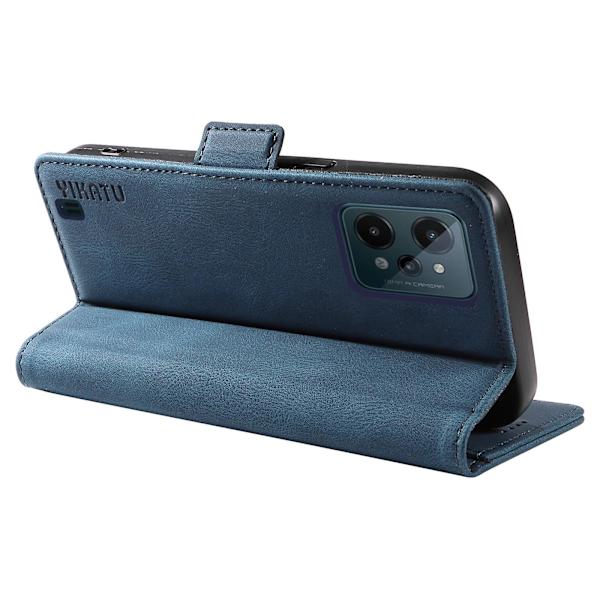 Pu Phone case för Realme C31 Wallet Skin-touch Flip Stand Cover Blue
