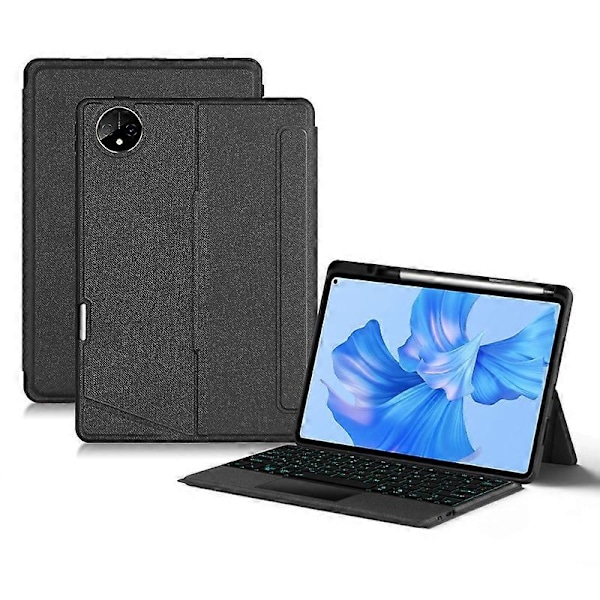 Læderetui + Bluetooth-tastatur med baggrundsbelyst trackpad til Huawei MatePad Pro 11 (2022) Multicolor Style A