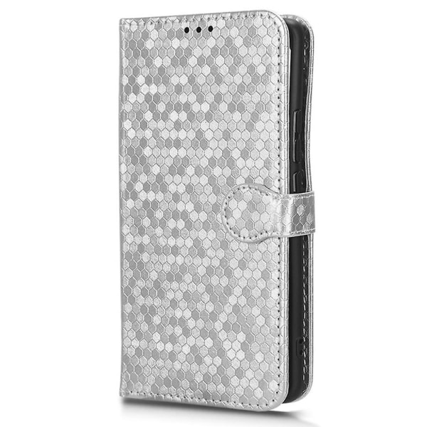 Til Oppo Reno10 Pro+ 5g PU Læder Wallet Mobil Case Dot Præget Flip Stand Telefon Cover Silver