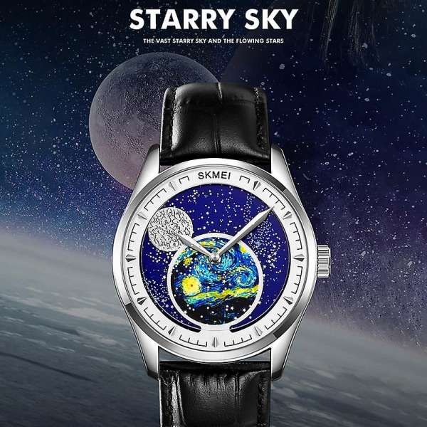Skmei 2115 30m Vanntett Månefase Kvarts Klokke Black