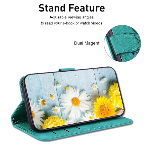 Til Samsung Galaxy S23 FE Præget Lily Blomst Smartphone Etui PU Læder Standpung Cover Multicolor Style C