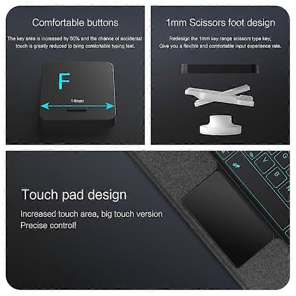 Huawei MatePad 11 (2023) Nahkakotelo + Bluetooth-näppäimistö taustavalolla ja kosketuslevyllä