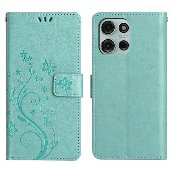 Motorola Moto G75 5G -kotelo PU-nahkainen puhelinlompakkokotelo hihnalla Multicolor Style E