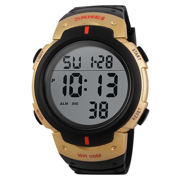 Skmei 1068 Men Vattentät Outdoor Sports Digital Watch Golden