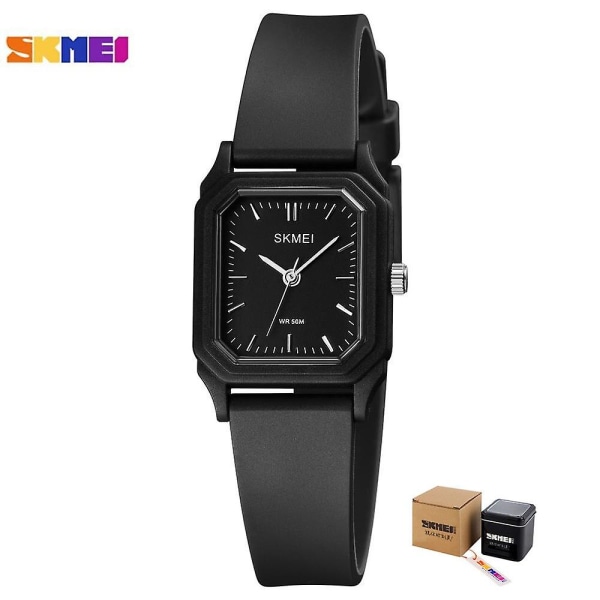 Skmei Enkle Vanntette Dame Quartz Klokker Toppmerke 2020 Dame black with box