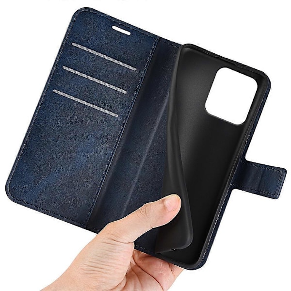 Til Motorola Moto G75 5G Stand Case Anti-Scratch Kalvetekstur Læder Telefon Cover Multicolor Style E