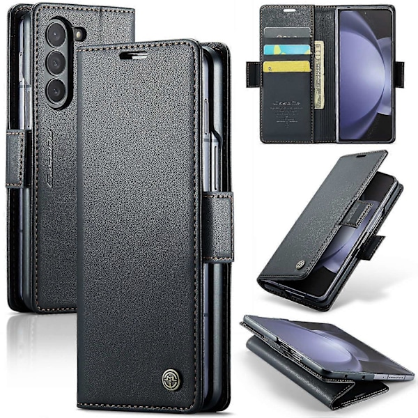 CASEME 023-serien För Samsung Galaxy Z Fold5 5G RFID-blockerande Plånbok Läderfodral Telefonställ Skydd Multicolor Style A
